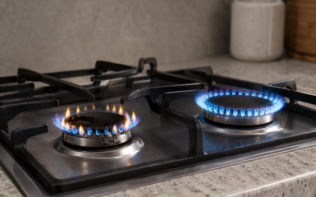 KitchenAid Cooktop Uneven or Yellow Flame